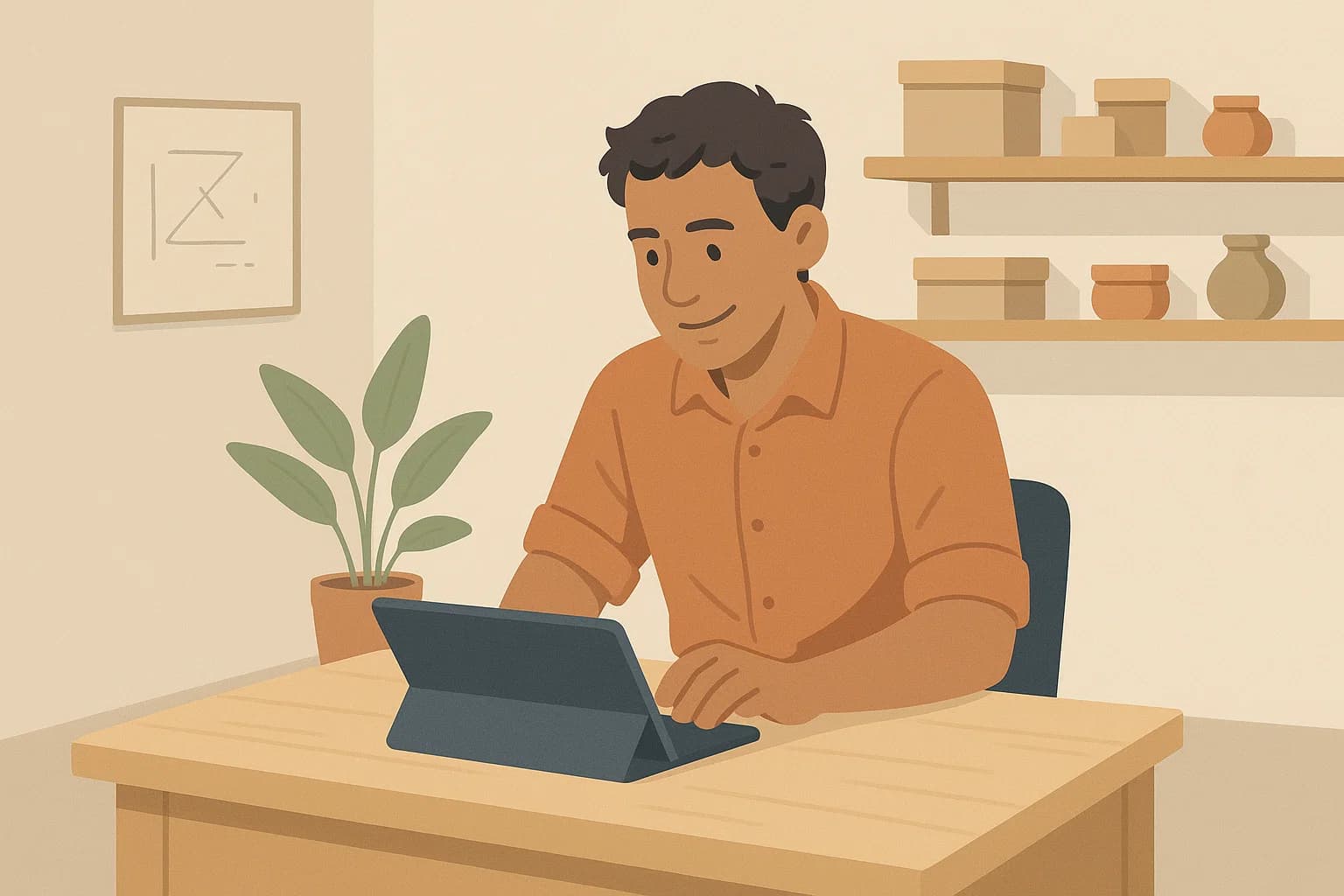 Illustration representing collaboration and technology