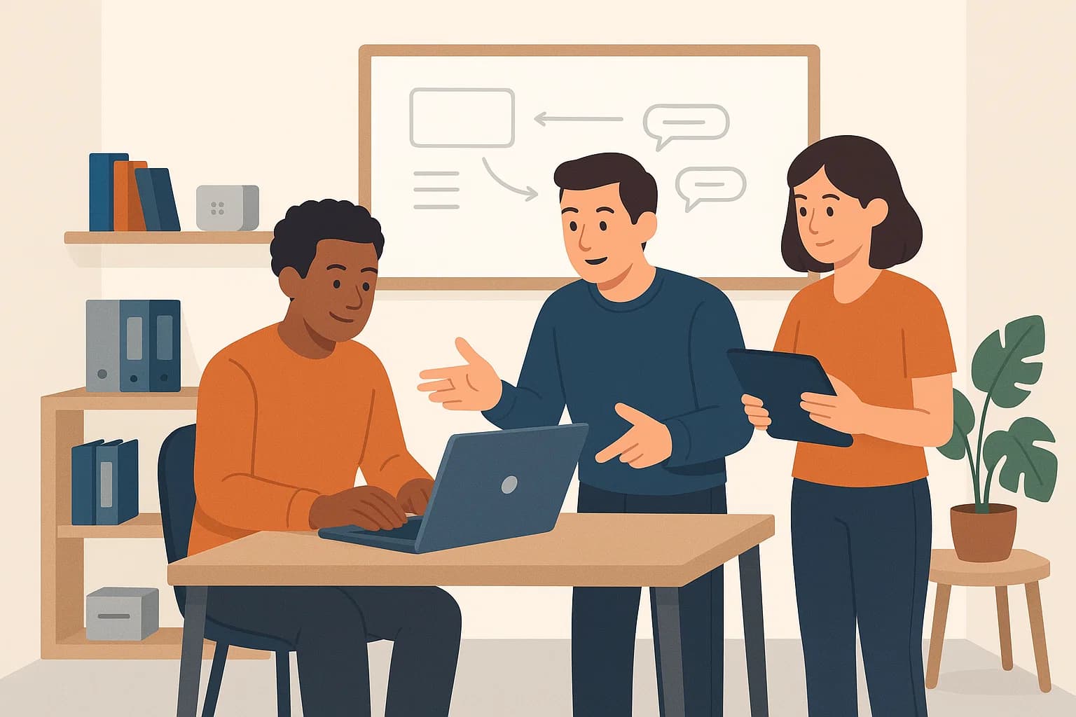 Illustration representing collaboration and technology